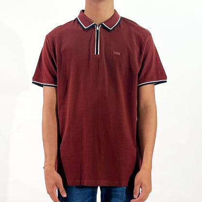 RRJ Men's Basic Collared Shirt Comfort Fitting 168001 (Wine)