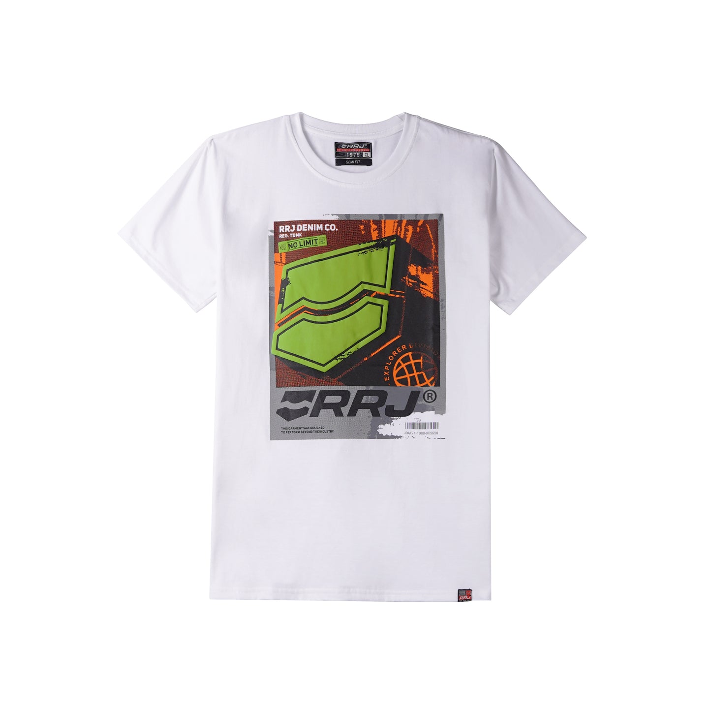 RRJ Men's Basic Tees Semibody Fitting 173772-U (White)