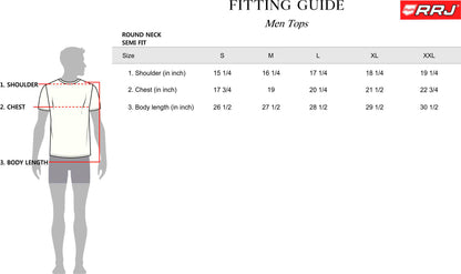 RRJ Men's Basic Tees Semibody Fitting 173772-U (White)