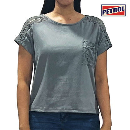 Petrol Ladies Basic Tees Boxy Fitting 157867-U (Gray)