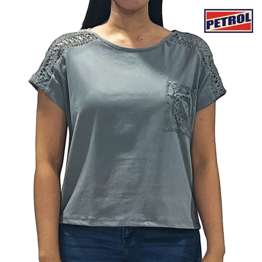 Petrol Ladies Basic Tees Boxy Fitting 157867-U (Gray)