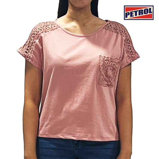 Petrol Ladies Basic Tees Boxy Fitting 157867-U (Old Rose)