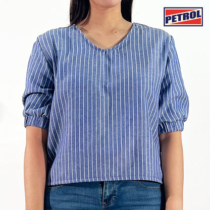 Petrol Ladies Basic Woven Shirt Boxy Fitting 159212 (Blue)