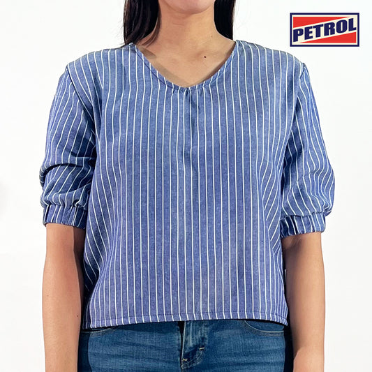 Petrol Ladies Basic Woven Shirt Boxy Fitting 159212 (Blue)