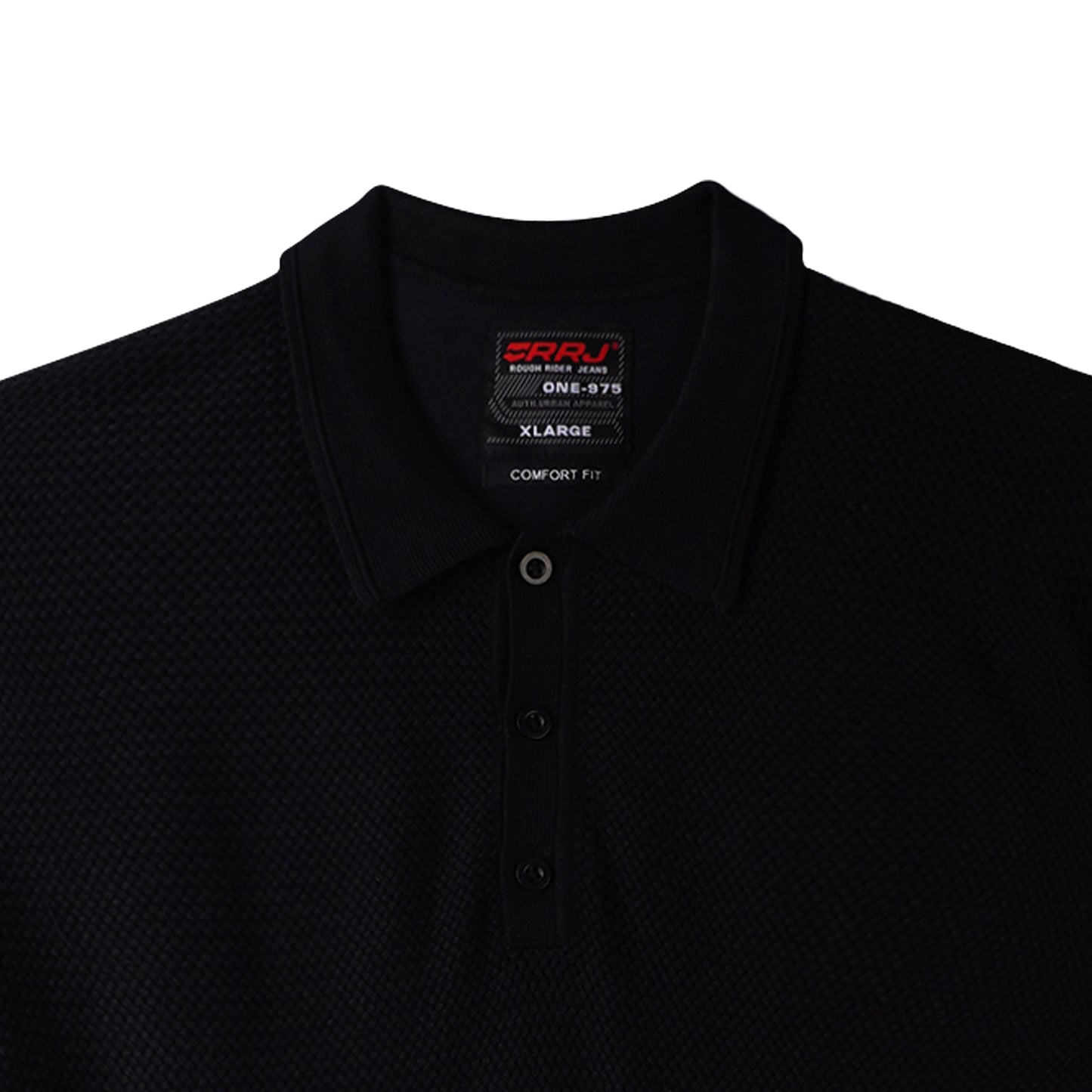 RRJ Men's Basic Collared Shirt Comfort Fitting 169657 (Black)