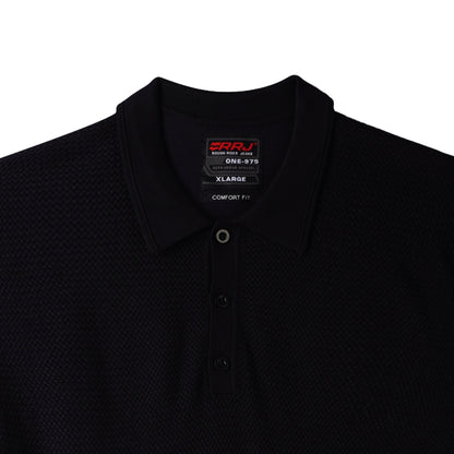 RRJ Men's Basic Collared Shirt Comfort Fitting 169657 (Black)