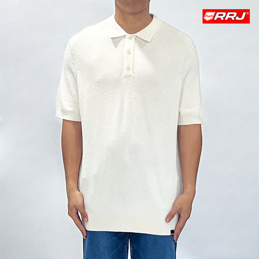 RRJ Men's Basic Collared Shirt Comfort Fitting 169657 (Cream)