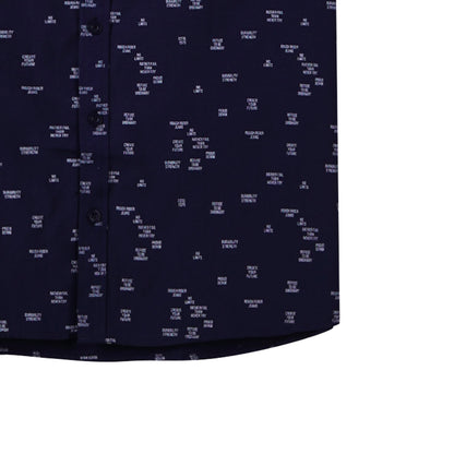 RRJ Men's Basic Woven Shirt Semibody Fitting 158415 (Navy)