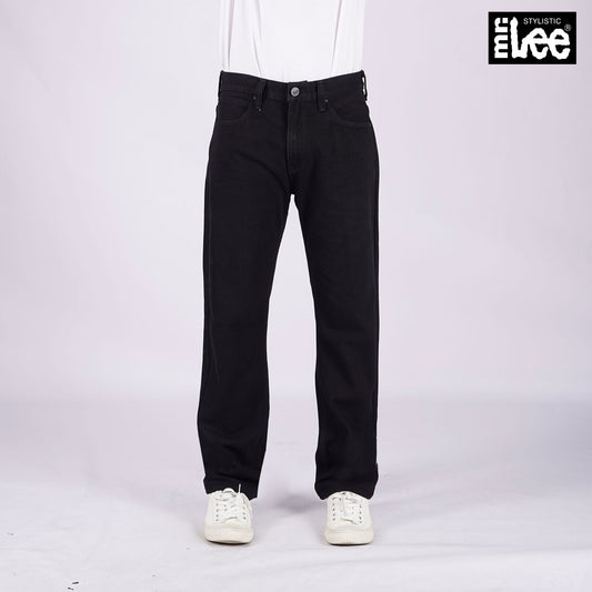 Stylistic Mr. Lee Men's Basic Denim Pants Regular Straight Mid Waist 171244 (Black)