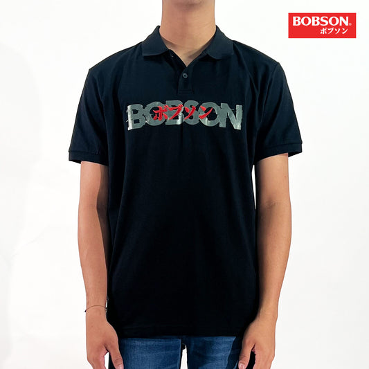 Bobson Japanese Men's Basic Collared Shirt Slim Fit 113864 (Black)