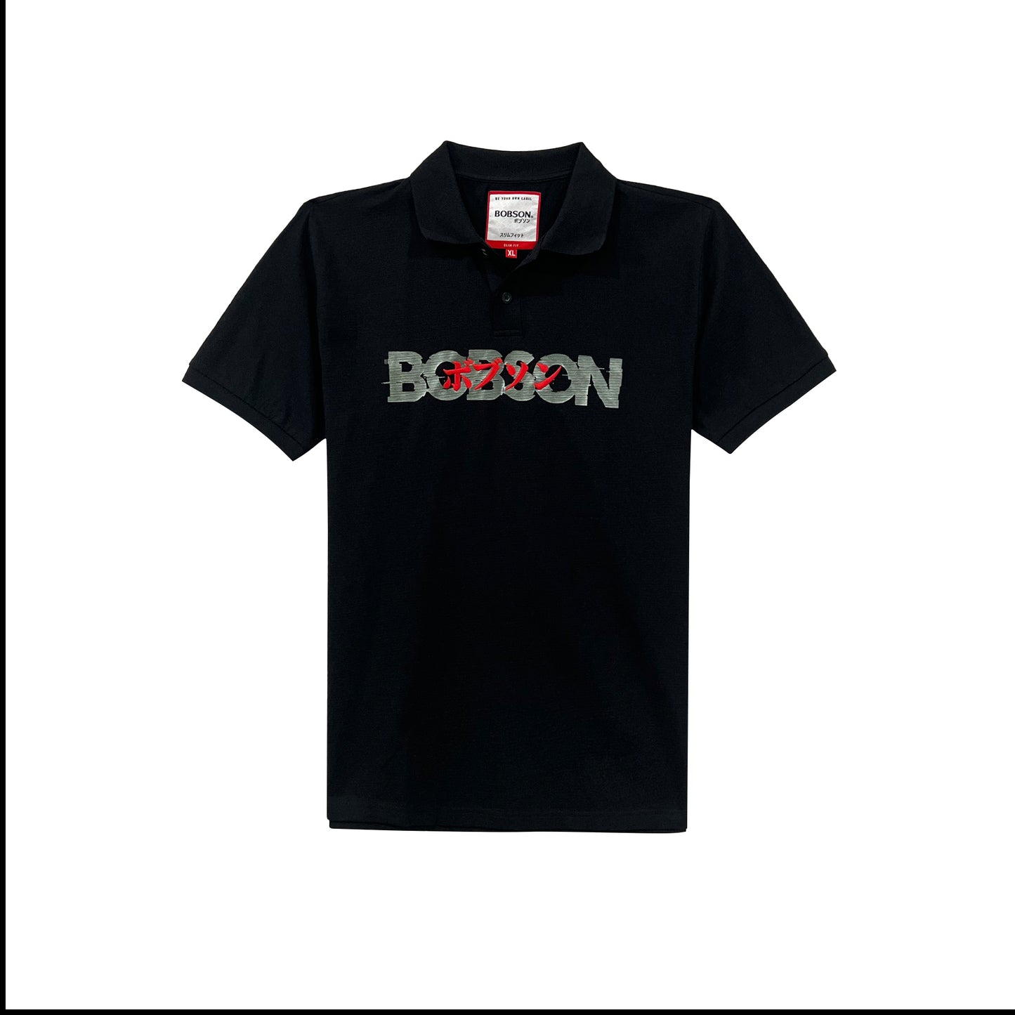 Bobson Japanese Men's Basic Collared Shirt Slim Fit 113864 (Black)