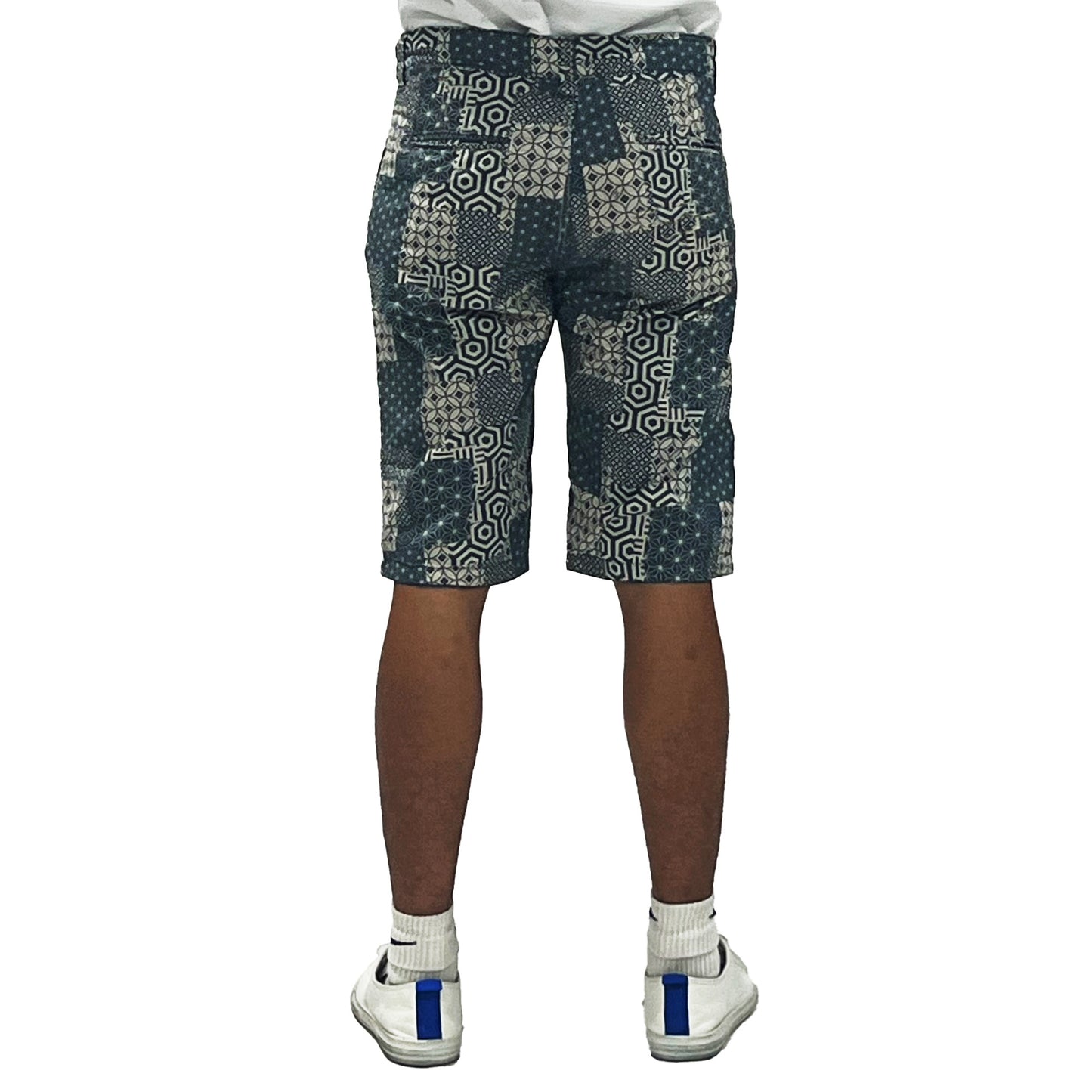 Bobson Japanese Men's Basic Non-Denim Reversible Short Mid Waist 172275 (Teal Teal)