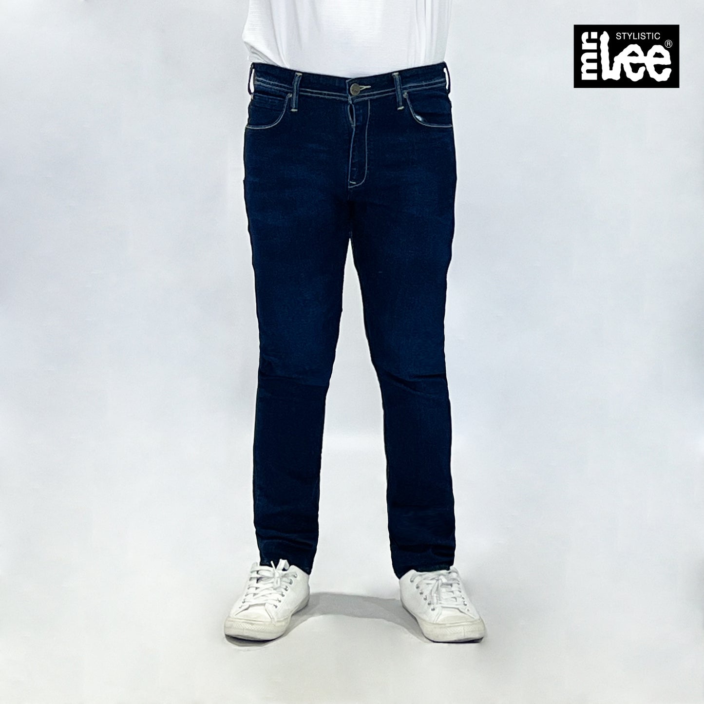 Stylistic Mr. Lee Men's Basic Denim Pants Super Skinny Mid Waist 172912 (Dark Shade)