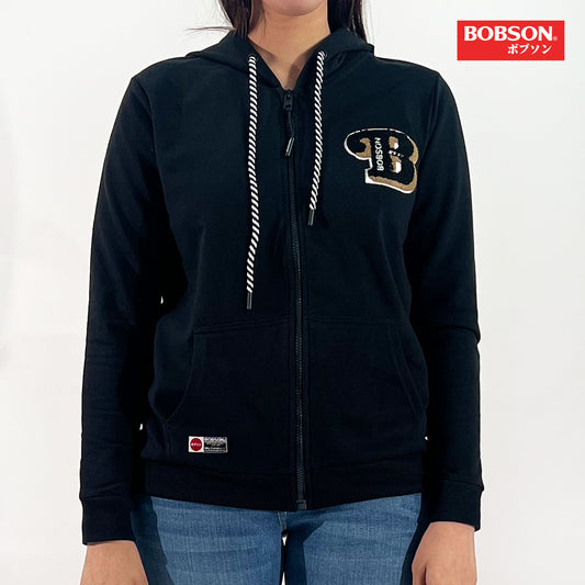 Bobson Japanese Ladies Basic Hoodie Jacket Trendy fashion High Quality Apparel Comfortable Casual Jacket for Women Regular Fit 156048 (Black)