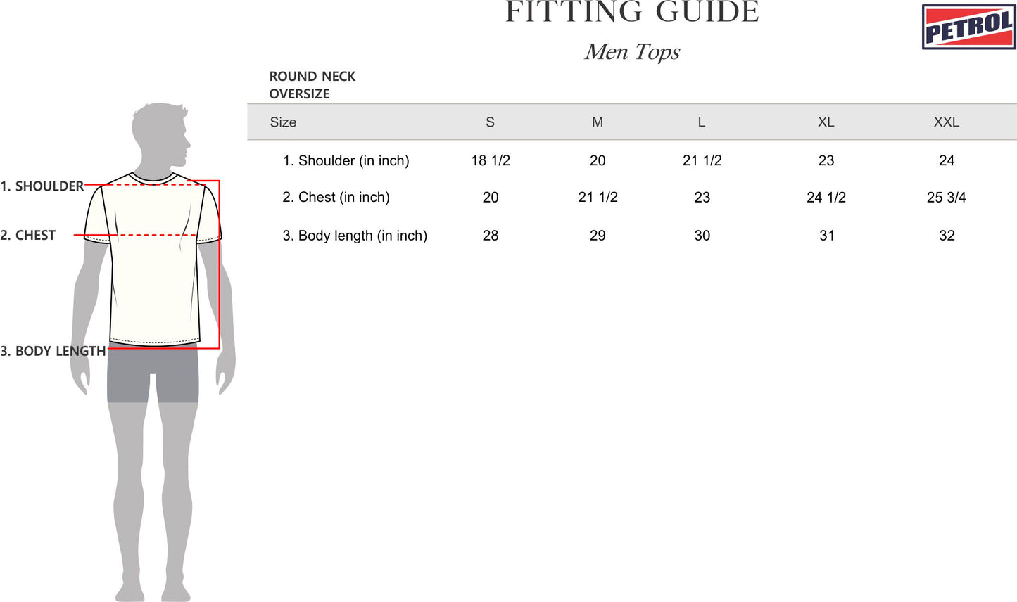 Petrol Men's Basic Tees Oversized Fitting Interlock Fabric 168275 (Fatigue)