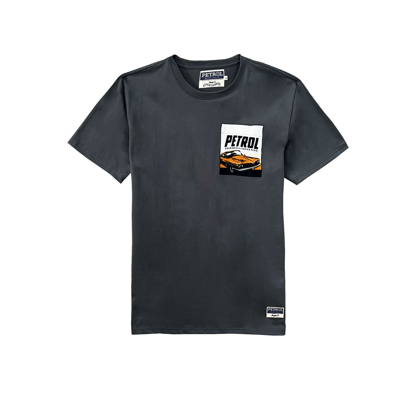 Petrol Men's Basic Tees Slim Fitting CVC Jersey Fabric 167015-U (Charcoal)