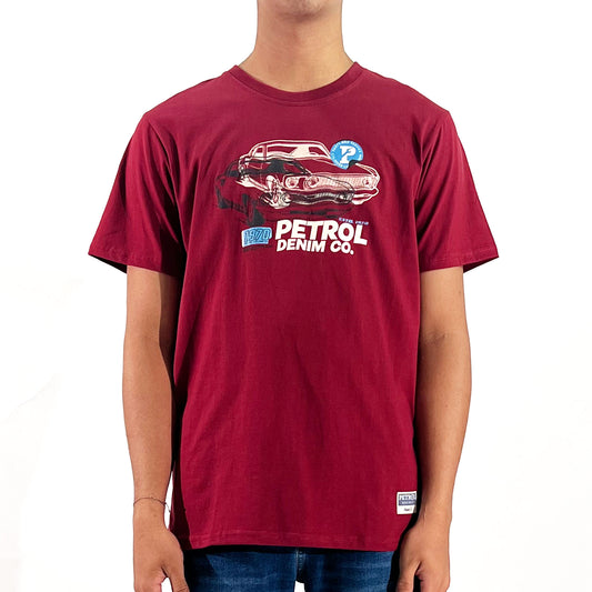 Petrol Men's Basic Tees Slim Fitting CVC Jersey Fabric 167468-U (Crimson)