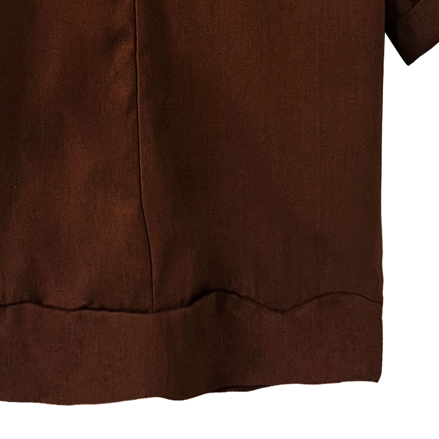 Petrol Ladies Basic Woven Shirt Boxy Fitting Linen Fabric 167051 (Brown)