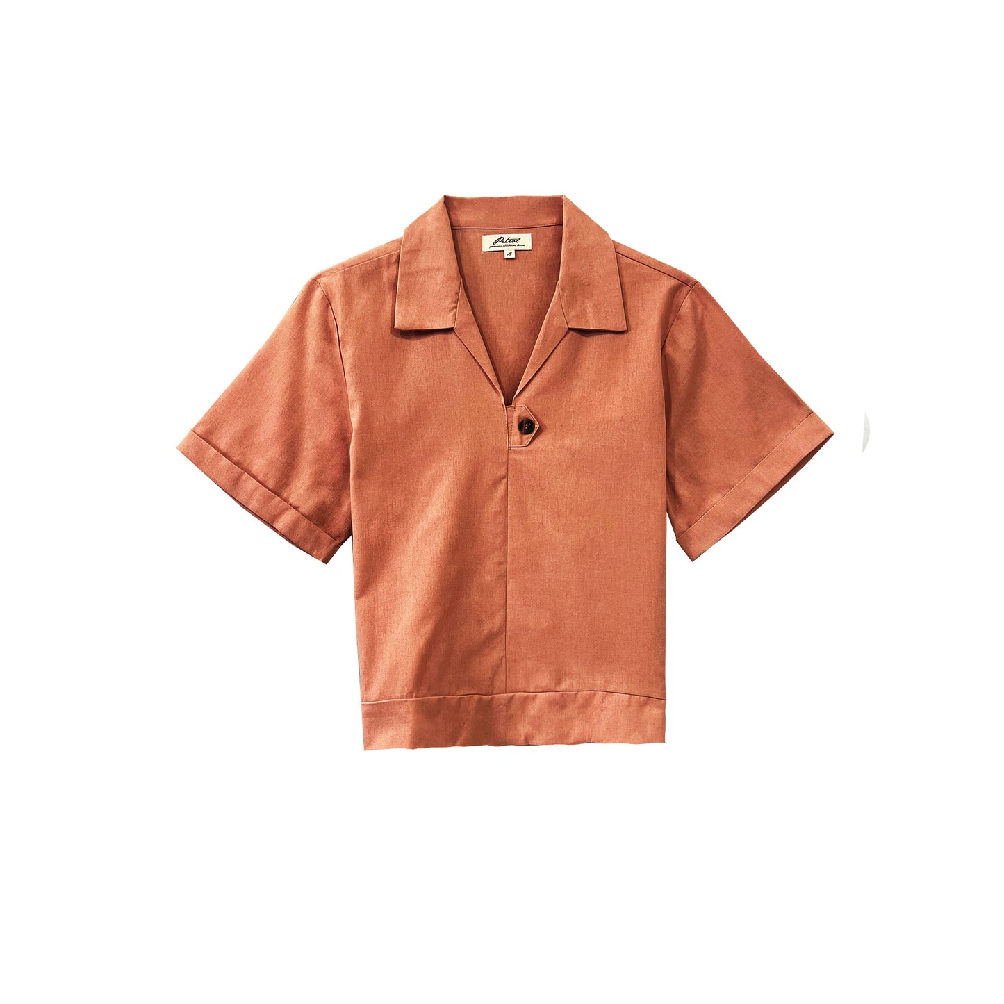 Petrol Ladies Basic Woven Shirt Boxy Fitting Linen Fabric 167051 (Light Pink)