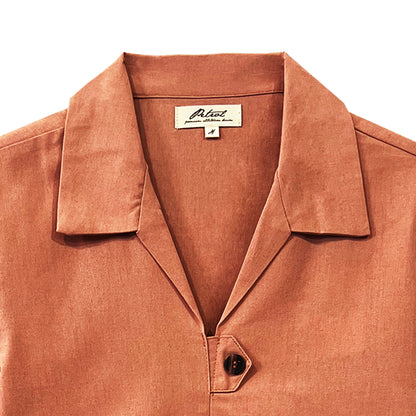 Petrol Ladies Basic Woven Shirt Boxy Fitting Linen Fabric 167051 (Light Pink)