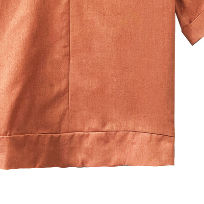 Petrol Ladies Basic Woven Shirt Boxy Fitting Linen Fabric 167051 (Light Pink)