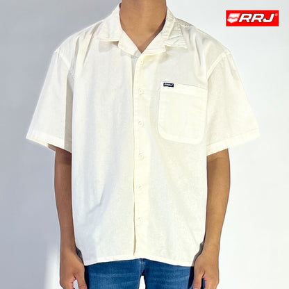 RRJ Men's Basic Woven Shirt Comfort Fitting Linen Fabric 170482 (Offwhite)