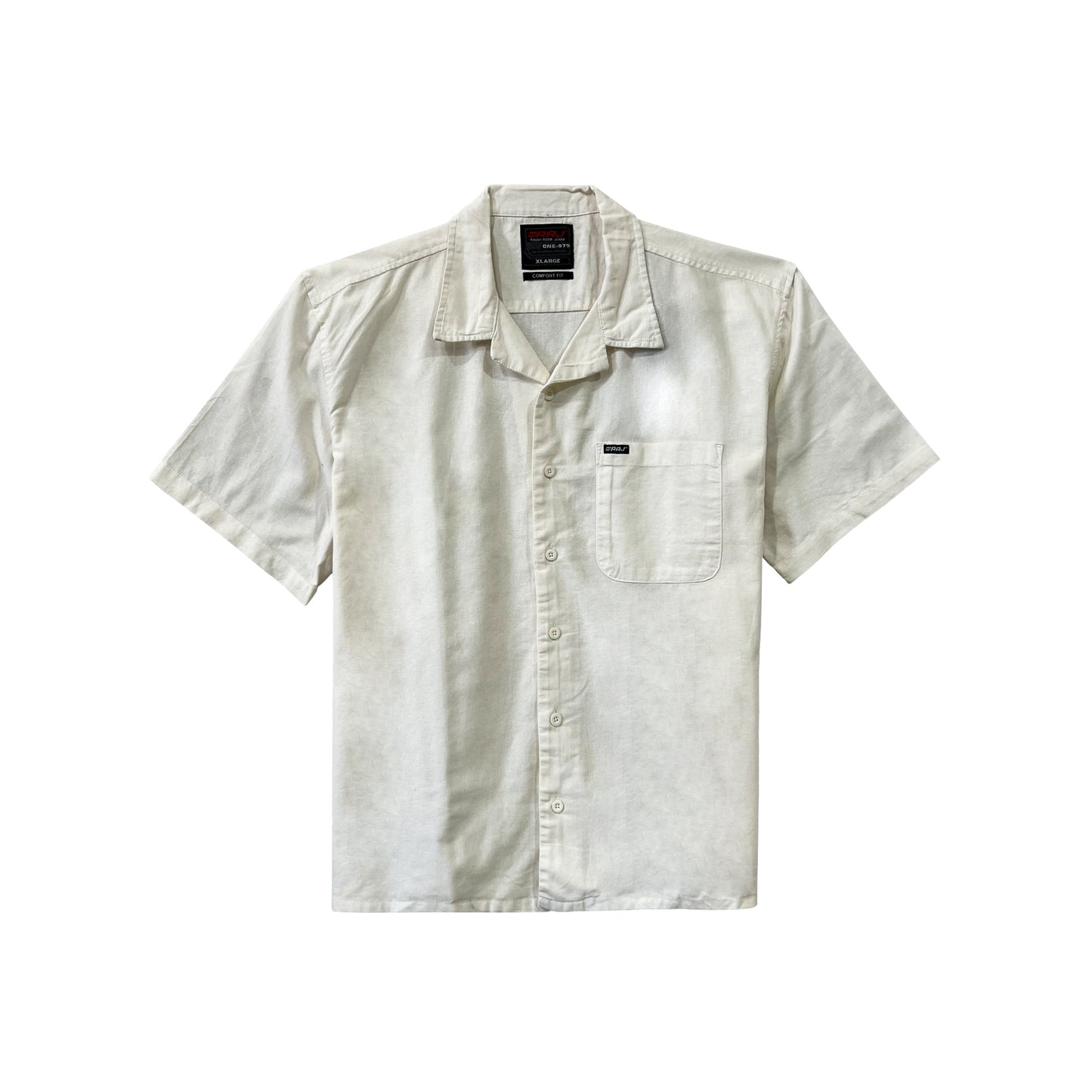 RRJ Men's Basic Woven Shirt Comfort Fitting Linen Fabric 170482 (Offwhite)