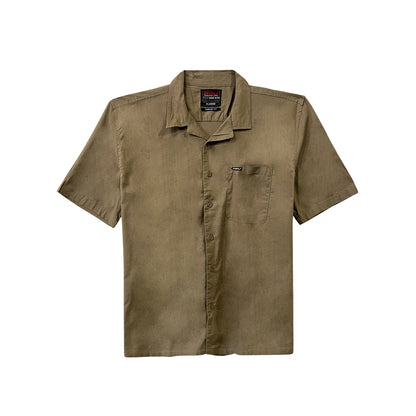 RRJ Men's Basic Woven Shirt Comfort Fitting Linen Fabric 170482 (Taupe)
