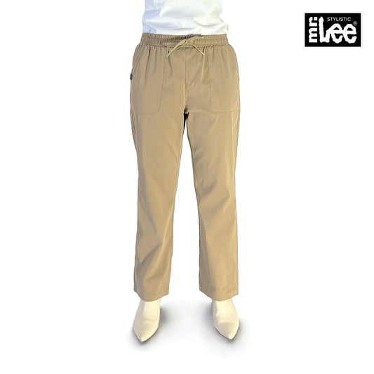 Bobson Japanese Ladies Basic Non-Denim Drawstring Pants 174570 (Beige)