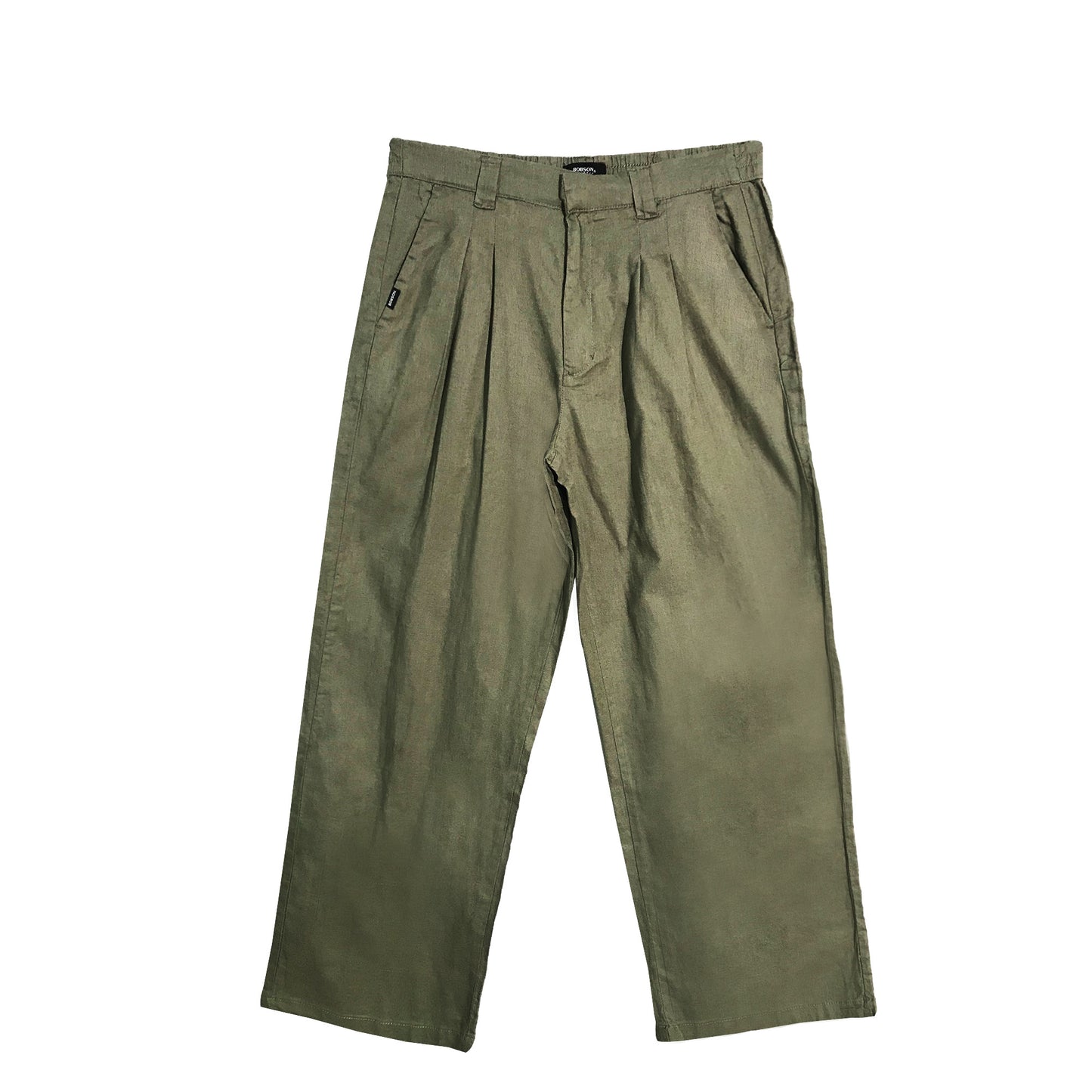 Bobson Japanese Ladies Basic Non-Denim Wide Leg Pants 176330 (Moss)