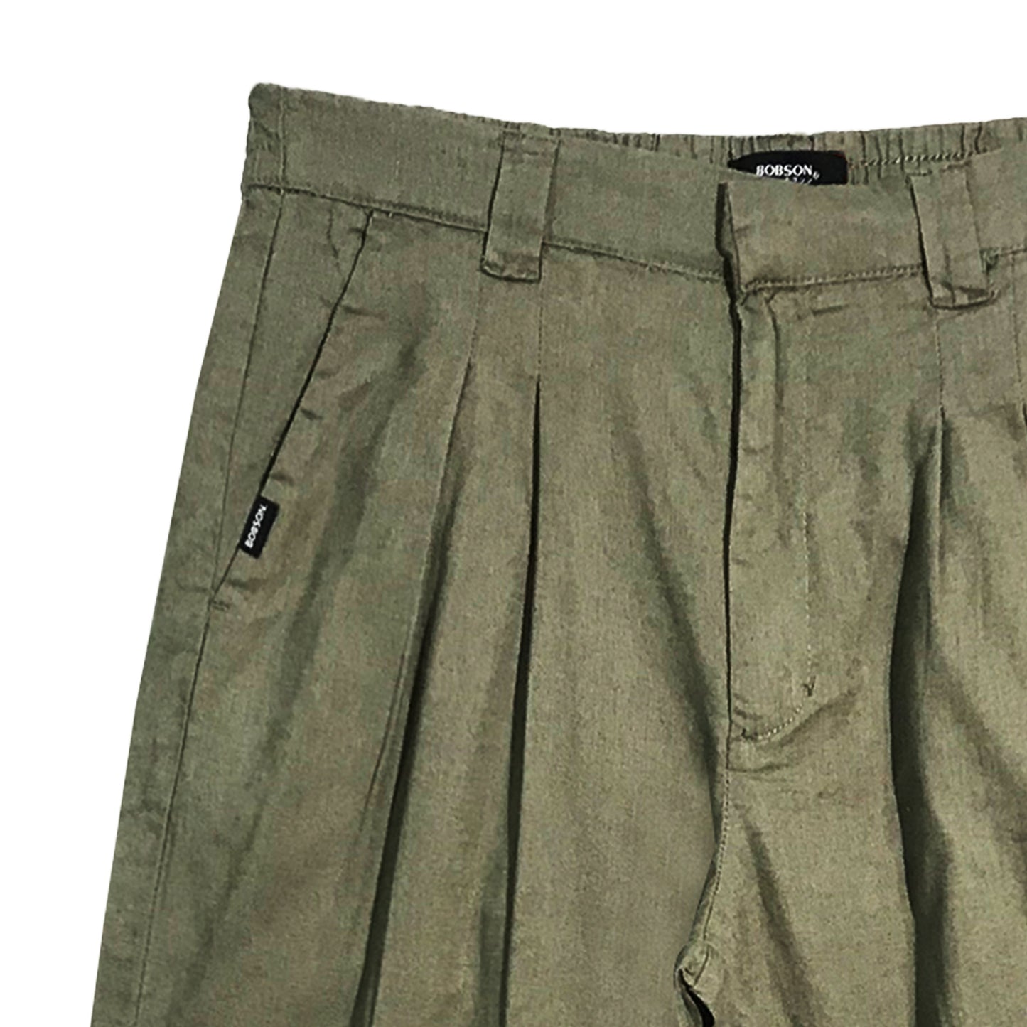 Bobson Japanese Ladies Basic Non-Denim Wide Leg Pants 176330 (Moss)