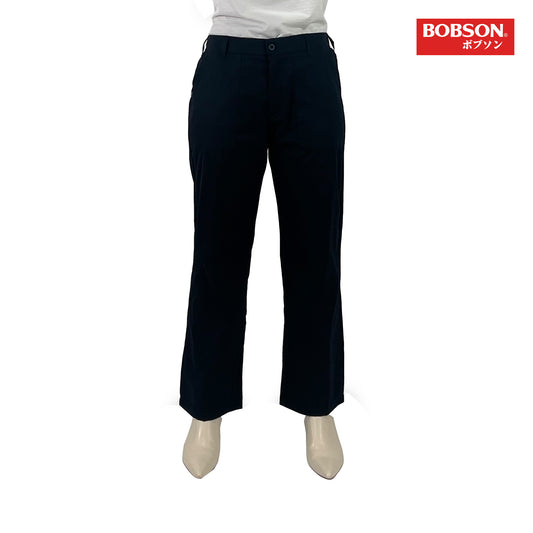 Bobson Japanese Ladies Basic Non-Denim Colored Pants 176430 (Black)