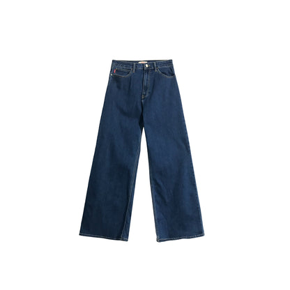 Bobson Japanese Ladies Basic Denim Sailor Pants 174920 (Medium Shade)