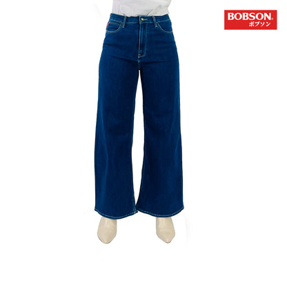 Bobson Japanese Ladies Basic Denim Sailor Pants 174920 (Medium Shade)