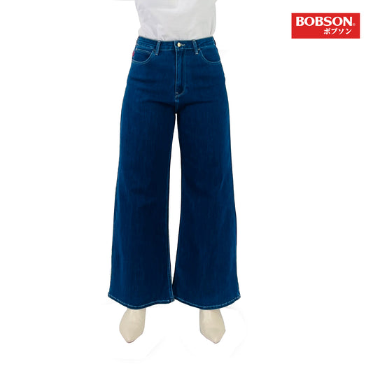Bobson Japanese Ladies Basic Denim Sailor Pants 174902 (Medium Shade)