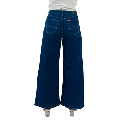 Bobson Japanese Ladies Basic Denim Sailor Pants 174902 (Medium Shade)