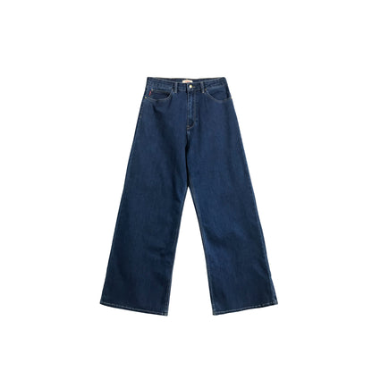 Bobson Japanese Ladies Basic Denim Sailor Pants 174902 (Medium Shade)