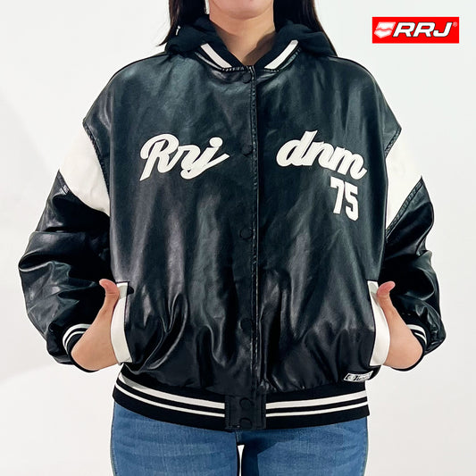 RRJ Ladies Basic Leather Jacket Regular Fitting 140447 (Black)