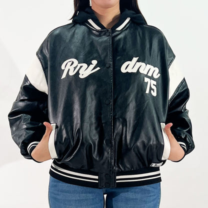 RRJ Ladies Basic Leather Jacket Regular Fitting 140447 (Black)