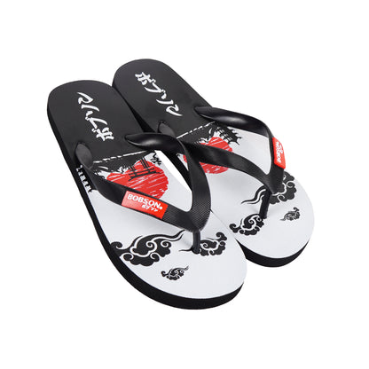 Bobson Japanese Men's Basic Accessories Footwear Slipper 161598 (Black White)
