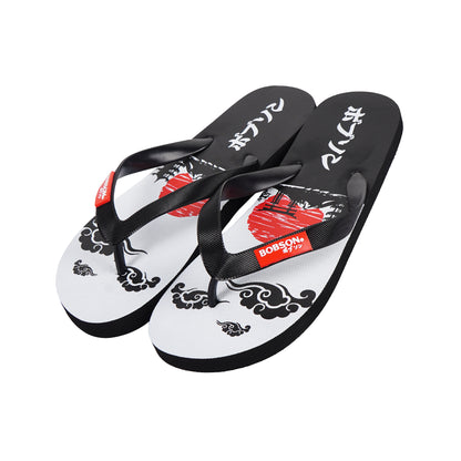 Bobson Japanese Men's Basic Accessories Footwear Slipper 161598 (Black White)
