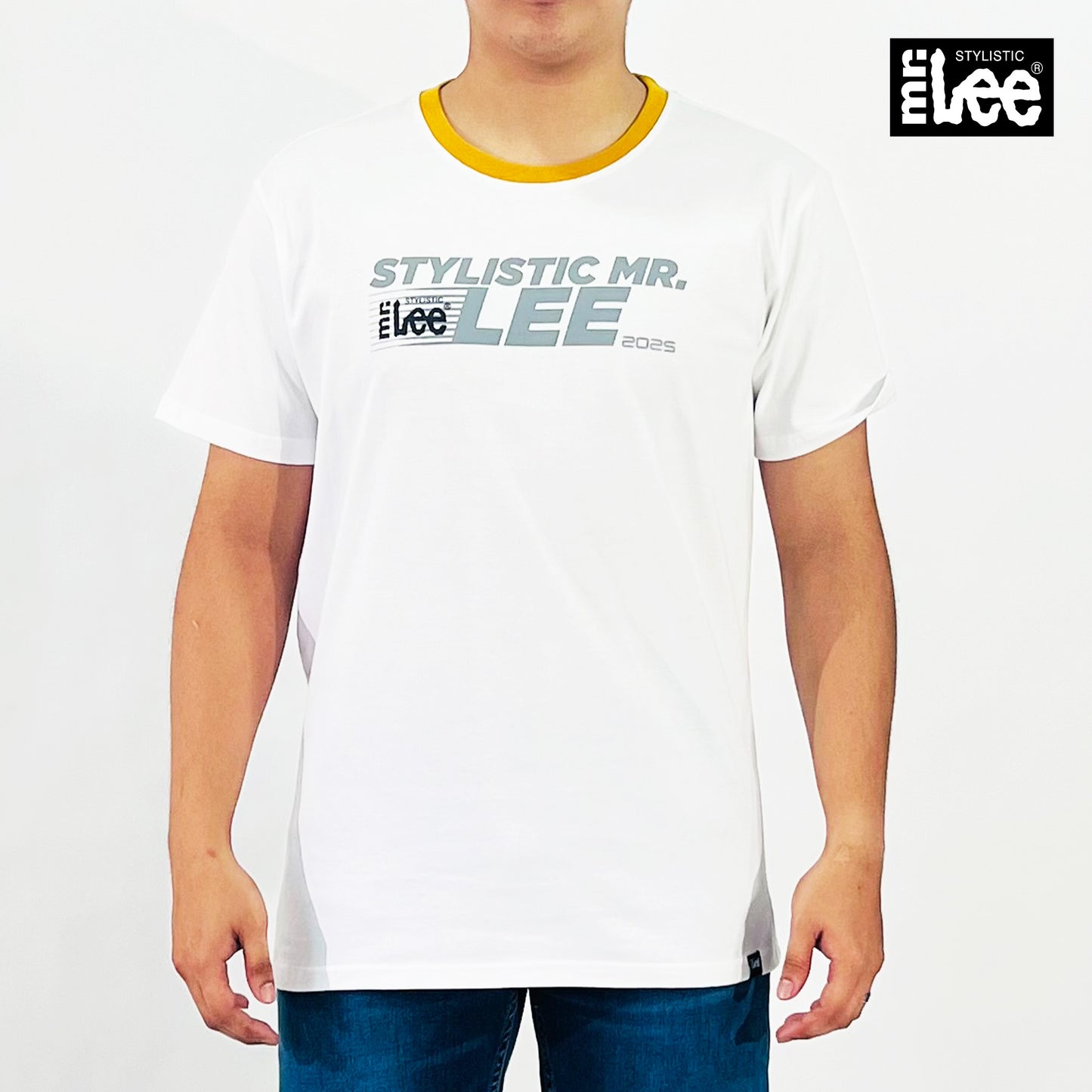 Stylistic Mr. Lee Men's Basic Tees Semi body Fit 175083-U (White)