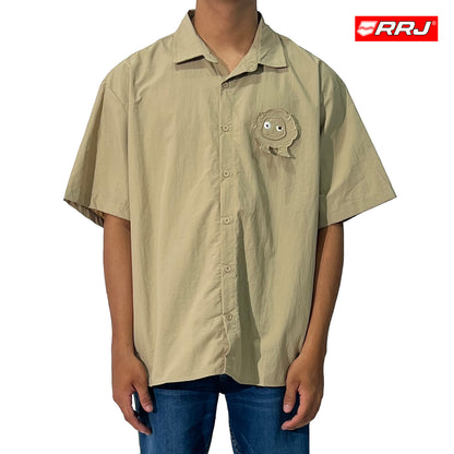 RRJ Men's Basic Woven Shirt Oversized Fitting 177430 (Beige)