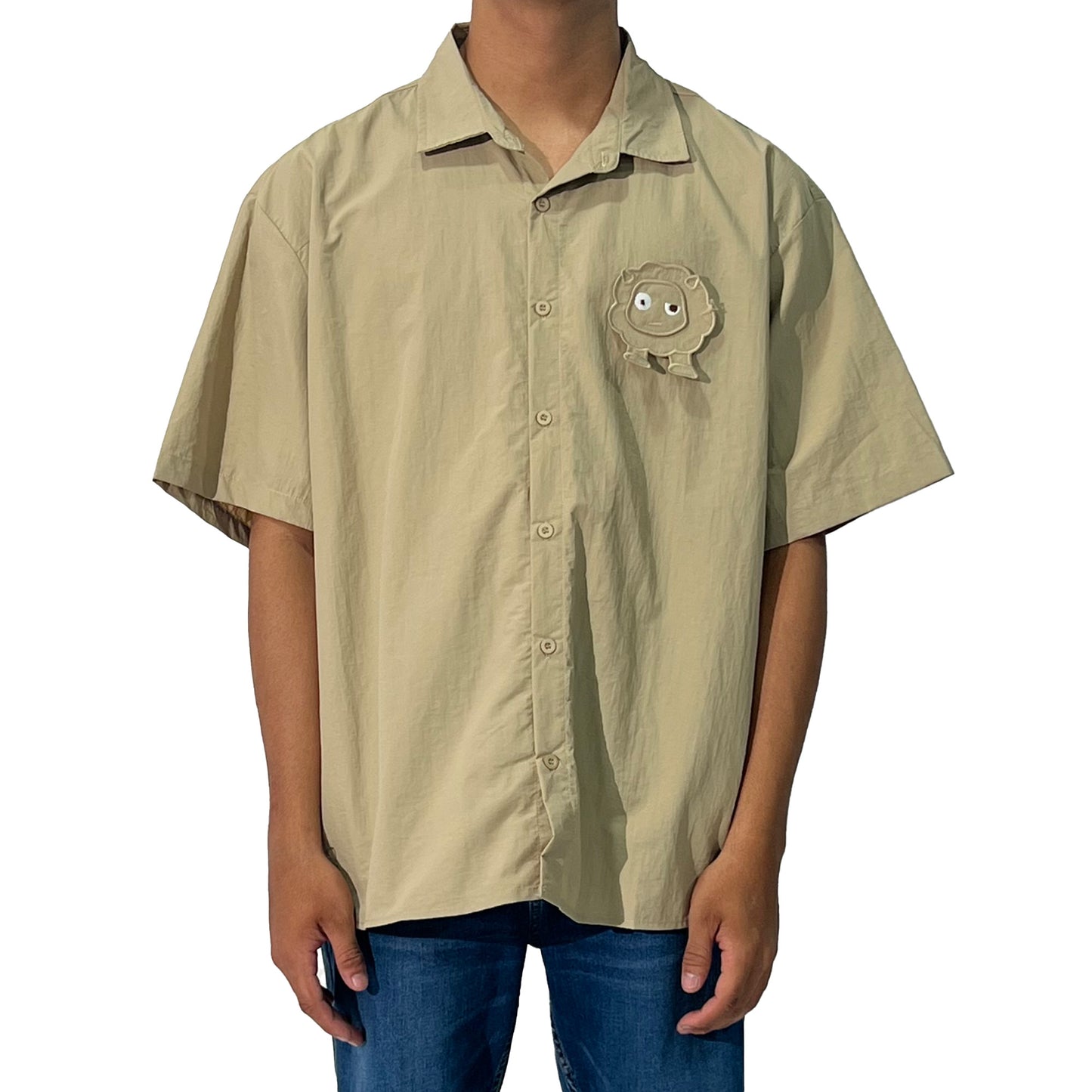 RRJ Men's Basic Woven Shirt Oversized Fitting 177430 (Beige)
