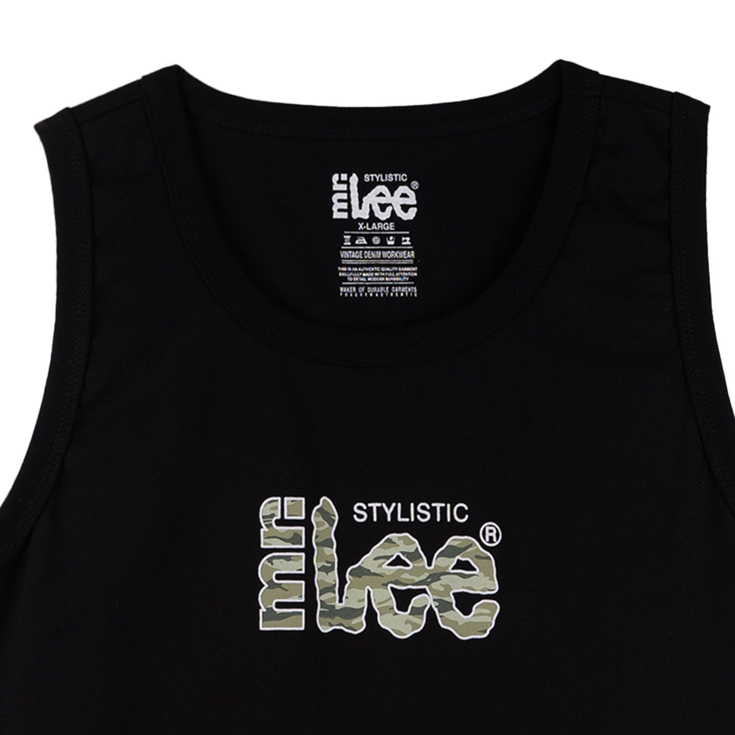 Stylistic Mr. Lee Men's Basic Tank Top Semi body Fit 175039-U (Black)