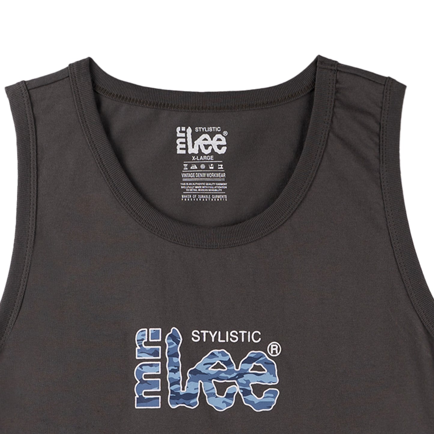 Stylistic Mr. Lee Men's Basic Tank Top Semi body Fit 175039-U (Gray)