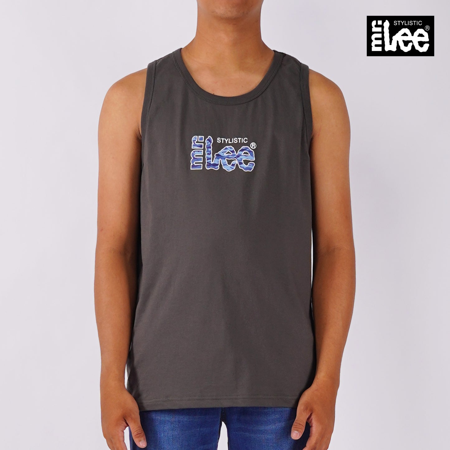 Stylistic Mr. Lee Men's Basic Tank Top Semi body Fit 175039-U (Gray)