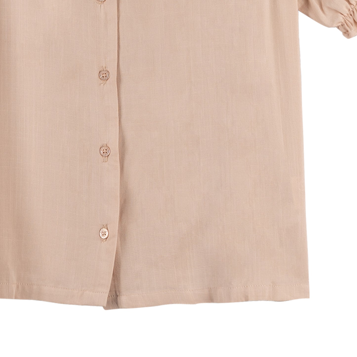Bobson Japanese Ladies Basic Woven Shirt Boxy Fit 151852 (Beige)