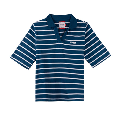 Bobson Japanese Ladies Basic Collared Shirt Relaxed Fit 157847 (Poseidon)