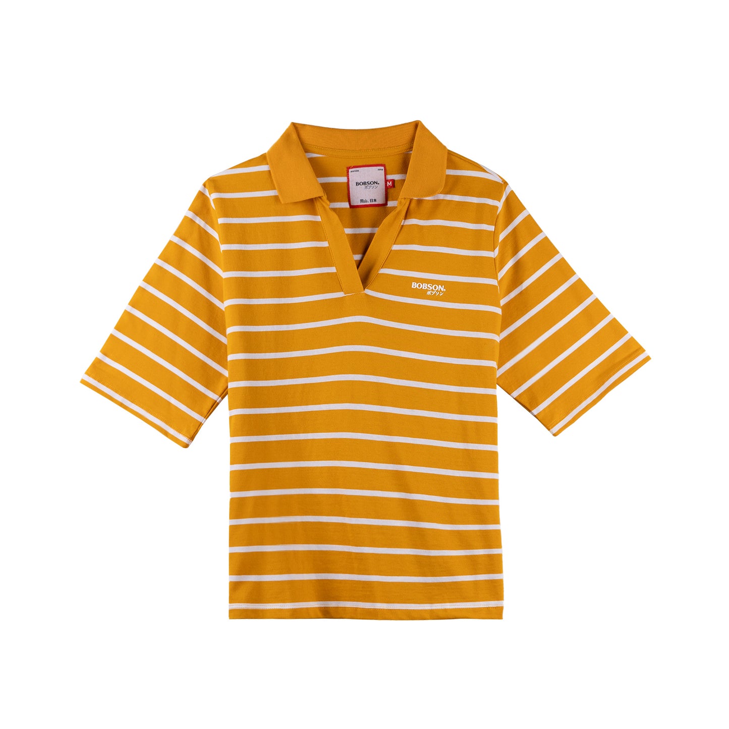 Bobson Japanese Ladies Basic Collared Shirt Relaxed Fit 157847 (Yellow Gold)